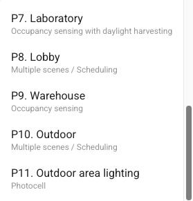 Profile list options